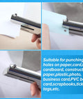 Heavy Duty Handheld Single Hole Punch For Paper Card Plastic PVC And Cardstock Long Reach Pro Grade Hole Puncher in use
