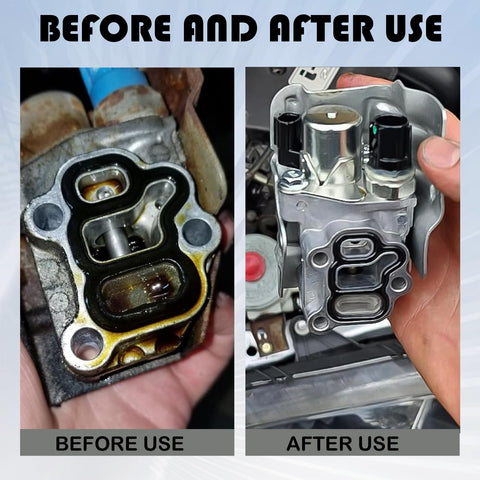 Comparison of VVT VTEC Solenoid Gasket Valve Cover before and after installation in Honda/Acura models 2002-2015