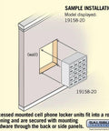 Built Tough Cell Phone Storage Locker With Recessed Wall Mount and Dead Simple Combo Locks In Classic Bronze Finish installation diagram