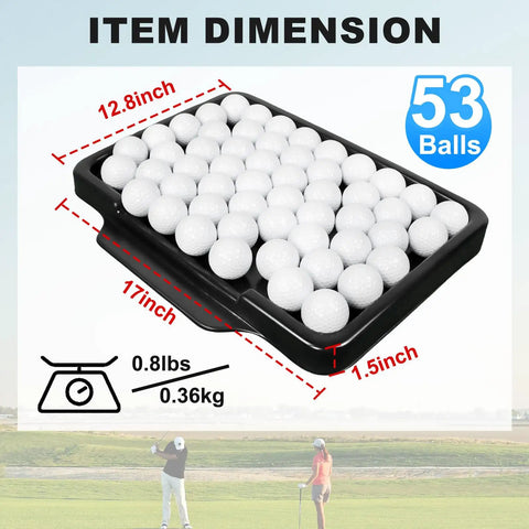 Heavy Duty Golf Ball Tray Kit With 18 Foam Balls Durable Indoor Outdoor Practice Mat Organizer That Holds Up To 53 Balls