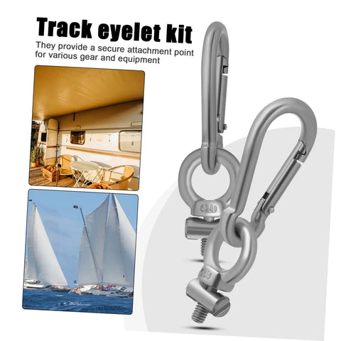 Four Piece Stainless Steel Awning Rail Stopper Eye Bolt Kit For Kayaks Motorhomes And Tents With Eyelet Bolts Heavy Duty Track Hardware And Easy Install No Fuss track eyelet kit in stainless steel for awning rails and sailboat gear