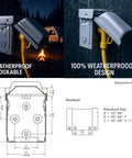 Heavy Duty NEMA L5 30R Power Outlet Box With 15 Amp Switch Weatherproof Lockable Outdoor Electrical Panel dimensions and design