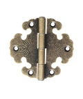 Vintage Round Flower Hinge Kit For Jewelry Boxes And Small Cabinets Rock Solid Zinc Alloy Build Top Shelf Antiqued Finish