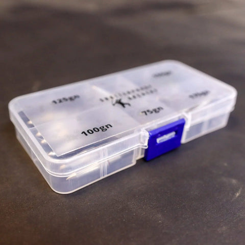 Archery Shatterproof Field Points Test Kit With 75 Grain, 100 Grain, 125 Grain, 150 Grain, And 175 Grain In A 15 Piece Set