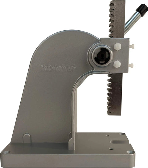 Heavy Duty Precision PanaPress 502 Benchtop Press With Reversible Ram, 500 Lb Capacity, visible side view showing arm and ram