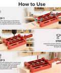 Self Centering Doweling Jig Kit For Woodworking Joinery With 6mm 8mm 10mm Dowel Holes, Steel Bushings setup guide.