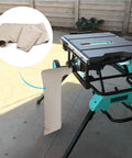 Heavy Duty Table Saw Dust Collector Bag With Reinforced Wire Frame To Kick Dust To The Curb And Keep Your Shop Sweet Universal Fit For Dewalt Makita Ryobi attached to table saw.