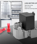 Refrigerator Start Device Relay And Run Capacitor Kit For Whirlpool Kenmore Models displayed with open fridge and connectors