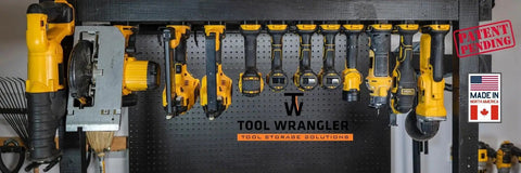 Tool Wrangler Garage Organizer For 20V Tools And Batteries 18 Piece Mount System With 10 Tool Holders And 8 Battery Holders
