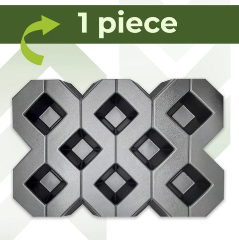 Top view of a Concrete Paver Mold For Grass Pavers And Garden Walkways ABS 4mm Pathmaker Form, showing one plastic mold.