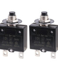 Heavy Duty Thermal Circuit Breaker 20 Amps Push Button Manual Reset Switch 125 To 250 Volts Ac 50 Volts Dc Single Pole Pack Of Two