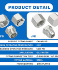 Hydraulic JIC 37 Degree And ORFS Flat Face Cap And Plug Kit For Hose And Tubing Includes 144 Piece Assortment product details