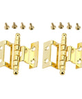 Gold Crown Decorative Hinges 40mm 8 Hole Set Of 2 For Vintage Wooden Boxes Cabinets Jewelry Chests And Suitcases, screws included