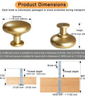 Gold Cabinet Knobs Set 12 Pack Round Drawer Pulls With Screws For Kitchen Cabinets Bedroom Furniture Cupboards Desks And Dressers Durable Hardware Upgrade Easy Install With Modern Gold Finish Upgrade Your Look, 28mm knob dimensions