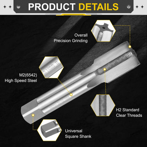 Image showing Hand Tap M27 X 1.25 Plug Style Straight Flute Right Hand Threading Tool In High Speed Steel HSS6542 details