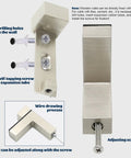 Set Of 4 F Shaped Glass Shelf Brackets Adjustable Zinc Alloy Wall Mounts For Home Kitchen And Bathroom with screws shown