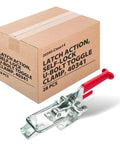 28 Piece Toggle Clamp Set With 2000 Lb Holding Power Adjustable U Bolt Latch And Anti Slip Hand Grip shown with packaging box