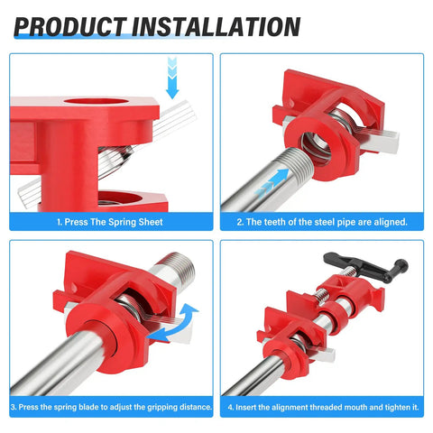 Heavy Duty Three Quarter Inch Pipe Clamp Set Two Pack With Quick Release Cast Iron Jaws For Woodworking Projects In The Shop Construction And Home Improvement Tasks Workhorse Performance, pipe clamp installation steps