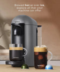 Vertuo Plus Coffee And Espresso Maker By Breville Grey One Button Brew For Coffee Or Espresso No Fuss Easy Button Brew 25 Second Heat Up And Energy Saving Auto Shut Off Delivers Rich Flavor At Home