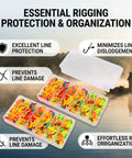Cool Heat Shrink Tubing Kit With 250 Pieces In Colorful Sleeves For Fishing And Tackle Organization, Complete Portable Case Keeps Gear Safe And Easy To Grab While Out On The Lake. Open case with colorful fishing sleeves