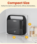 Royalcraft 3-in-1 Electric Sandwich Maker & Waffle Grill, 850W Panini Press shown in compact black design, size 9x9x4 inches.