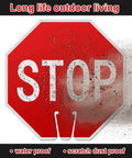 6 Pack 12x12 Inch Double Sided Stop Signs For Construction Zones Parking Lots And Kid Safe Areas Weatherproof PVC Waterproof Fade Resistant Easy To Mount