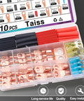 Pro Grade Copper Wire Lugs Kit For Battery Cables With Heat Shrink Includes AWG 2 To 16 Copper Ring Terminals And Connectors