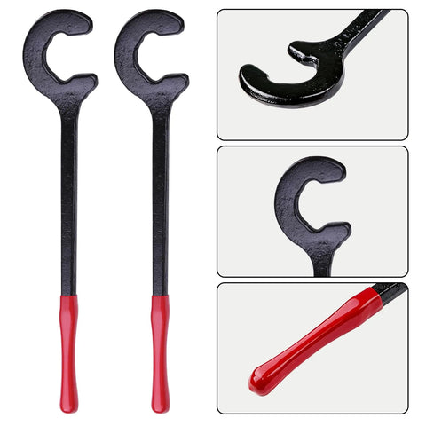 Rig Ready 14 Inch Cable Bender Hand Operated Wire Bending Tool Forged Steel Black Oxide Coating Delivers Strong Torque Handles Up to 500 MCM Copper Conduit Easily on Any Tough Job Site showing two tools with red handles.