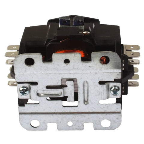 Front view of 1 Pole Normally Open DP Contactor With Shunt, 40 Amp 24V Coil, for air conditioner, UL Listed CSA CE Approved, Siemens 45 Series DP replacement