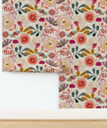 Wildflowers Floral Wallpaper Featuring Hella Smooth Matte Linen Texture And Truly PVC Free Composition Professional Grade Type II Paste Ready Wallcovering Super Durable Accent Decor For Modern Homes with colorful floral design.