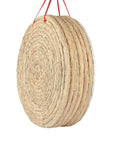 Traditional Handmade Archery Target For Backyard Practice With 7 Layer Straw Core Eco Friendly Reusable, side view, hanging