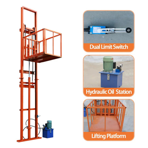 Heavy Duty Electric Lift Table 2200 Pound Capacity Wireless Remote Hydraulic Stairlift Platform with lifting platform and hydraulic oil station.
