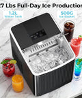 Countertop Bullet Ice Maker Chilling Out In 6 Minutes With 27 Lbs Daily Yield, water tank, and drinks around.