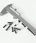 M4 Flat Head Hex Socket Cap Screws Set Includes 8Mm 12Mm 16Mm 20Mm 25Mm Lengths, Built Tough 100Pcs, shown with caliper