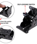 Dang Sturdy Heavy Duty Folding Table Legs And Bed Leg Expanders With Selflocking Hinge Screws Bulletproof Steel support bracket with self-locking switch.