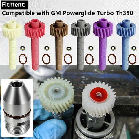 Speedometer Driven Gear Kit 17 To 22 Teeth With Bullet Housing For GM TH350 Turbo 350 Transmissions Works With Muncie T10 Saginaw T5 Powerglide 200 350 And Other Classic GM Transmissions