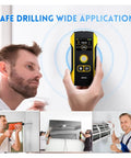 Digital Stud Finder Wall Scanner With AC Wire Detector And Metal Pipe Locator Featuring A Bright Display for safe drilling and accurate detection.