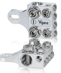 12 Way Battery Terminal Block And Bus Bar With Multi Size Connectors For Lithium Or Lead Acid Banks Featuring 2 0 Awg Hole Holders and shiny threaded studs.