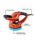 Six Inch Orbital Car Buffer Polisher With Wool And Foam Bonnets, Random Orbit Action, Dual Handle Design, Ten Foot Cord
