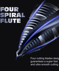 Close-up of Cobalt Step Drill Set M35 Four Groove Spiral Flute 19 Step Size From One Quarter To One And Three Eighths Inch