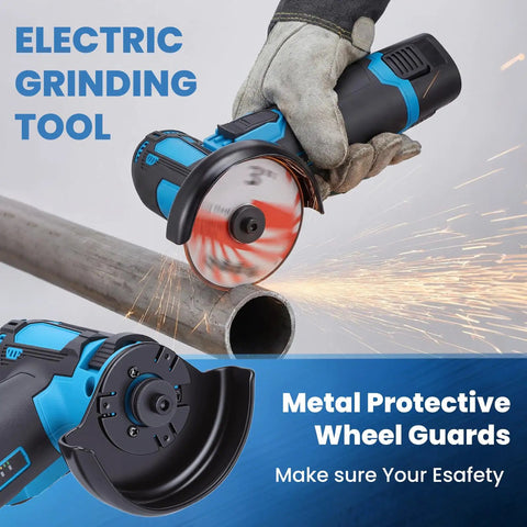 Cordless Angle Grinder Kit With Dual 12V Batteries 550W Power 19500 RPM Mini Electric Cutter For Metal And Wood Portable Handheld Grinder No Cord Convenience Go Anywhere cutting metal pipe