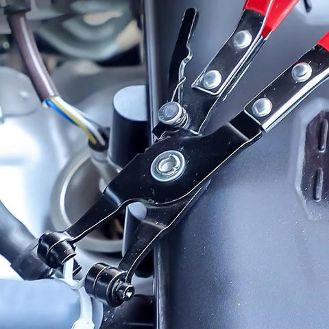Beefy Heavy Duty Hose Clamp Pliers Set With Non Slip Handle for Easy Removal and Installation of Flexible Hose Clamps in an engine