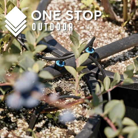 50 Pack Six Inch Angled Drip Emitter Stake Fits One Eighth Inch And One Quarter Inch Tubing in container garden setup