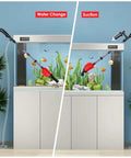 36W Electric Gravel Cleaner For Aquariums The Real Deal Automatic Fish Tank Vacuum with telescopic pole in use for water change and suction.