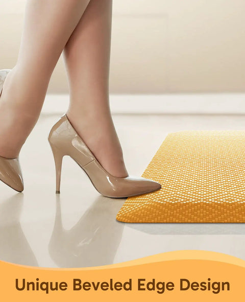 Side view of Anti Fatigue Kitchen Mat Cushioned 0.75 Inch Thick Standing Pad For Kitchen Office And Sink 20 By 32 Inches