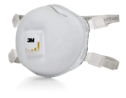 Particulate Respirator 8214 N95 with Faceseal and Nuisance Level Organic Vapor Relief Pack of 10, side view with Cool Flow valve