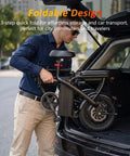 Person loading Powerful 1200W Peak Motor Foldable Ebike For Adults With 25 MPH Top Speed 45 Mile PAS Range into car trunk