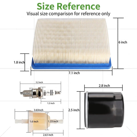 Fresh Golf Cart Tune Up Kit For Club Car Ds Gas Carts With Fe290 Fe350 Engines includes air filter, spark plug, and fuel filter dimensions.