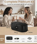 Blast Daily Grime With This Legit Ultrasonic Jewelry Cleaner Using Fifty KHz Waves For Nitty Gritty Cleaning On Rings Eyewear Retainers And Straps Alongside A 420 Ml Tank And Sleek Black Design, showcasing an ultrasonic cleaner with dimensions.