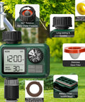 Water Timer For Outdoor Garden Hose With Auto, Manual And Rain Delay Modes, No Brainer Easy To Program Sprinkler Controller For Yard And Lawn, 1 Zone Plastic Inlet, 2024 Upgrade For Precise Auto Irrigation attached to faucet